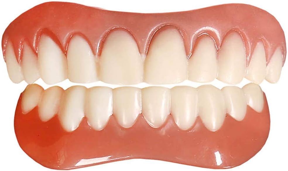 2 Pcs Quick Dentures Teeth Cosmetic Teeth For Lower and Upper jaw Provisional Denture Smile Veneer, Quickly Repair Your Teeth and Perfect Smile
