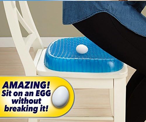 Egg Sitter Gel Seat Cushion with No Slip Cover - Soft Silicone Breathable Honeycomb Design Seat Cushion
