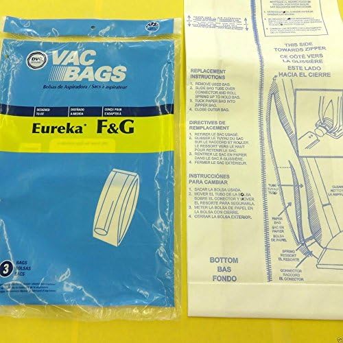 Vacuum Cleaner Bags Eureka Sanitaire F&G Upright Vacuum Bags 3 Pack Made by DVC IN USA