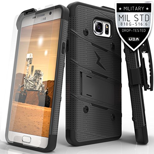 Galaxy note 5 case, zizo bolt cover with [.33mm 9h temp…