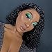 Jessica Hair Full Lace Wigs Human Hair Wigs For Black Women Curly Brazilian Virgin Hair Glueless with Baby Hair(14 inch with 150% density)