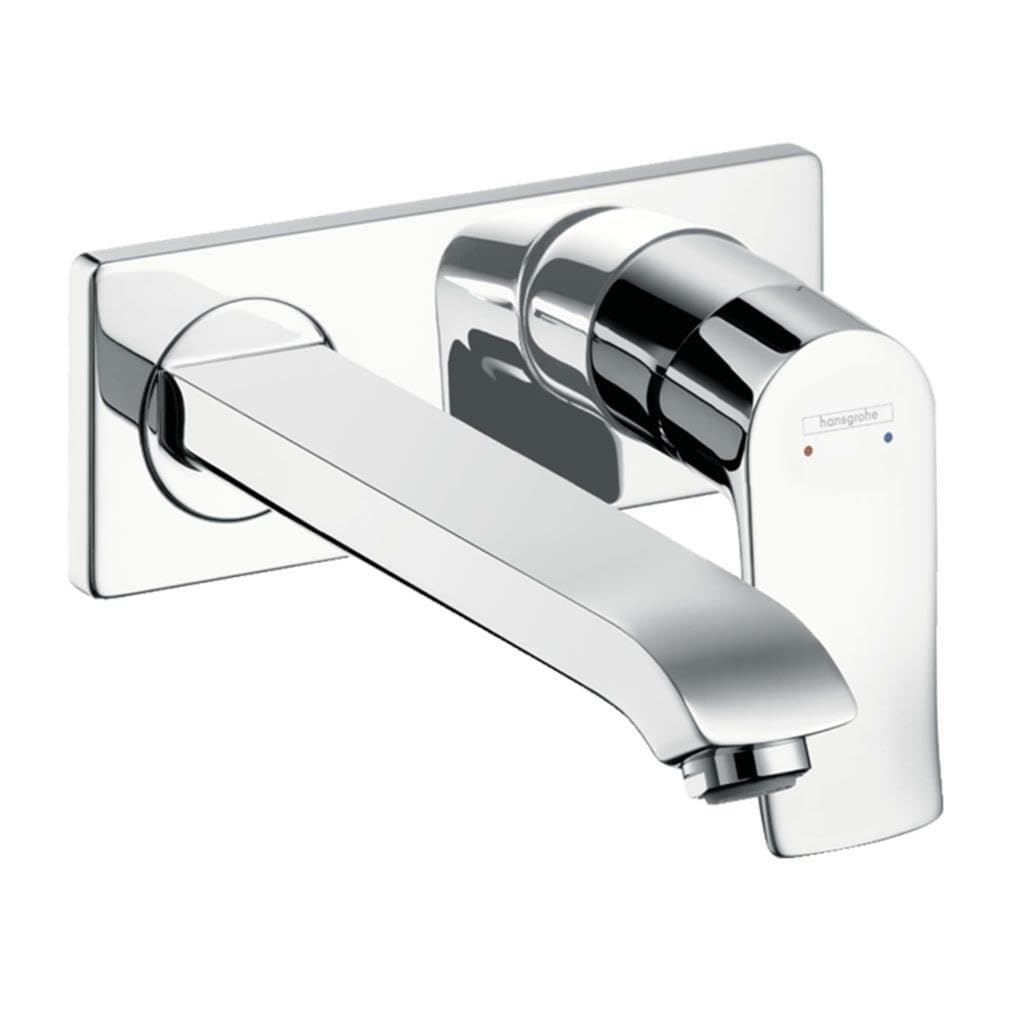 hansgrohe Metris wall-mounted basin mixer tap, 225 mm spout, chrome