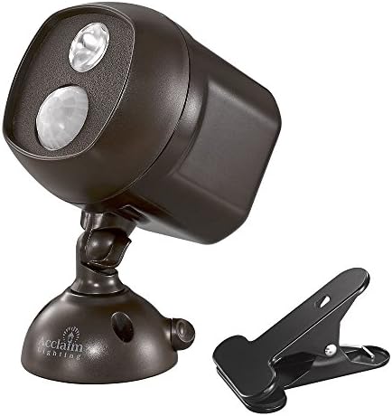 Acclaim Motion Activated LED Battery Spotlight with Clamp, Bronze