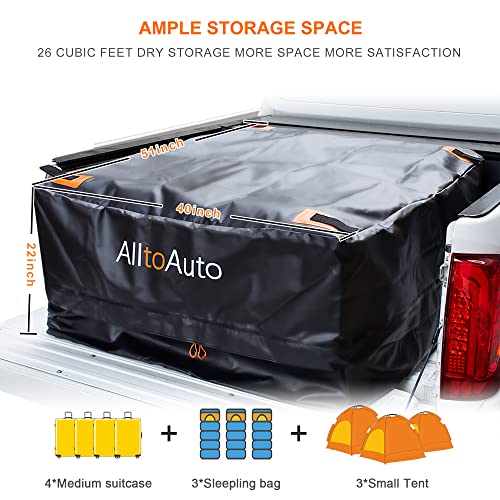 AlltoAuto Truck Bed Cargo Bag with Cargo Net, 100 Waterproof 600D