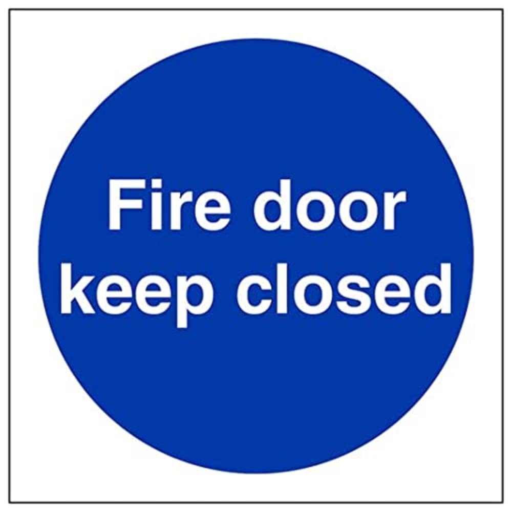 V Safety Fire Door and Mandatory- Fire Door Keep Closed - 200 x 200 mm Safety Sign