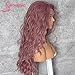 Sapphirewigs Long Purple Pink Color Natural Waves Daily Makeup Heat Resistant Synthetic Lace Front Wedding Party Wigs
