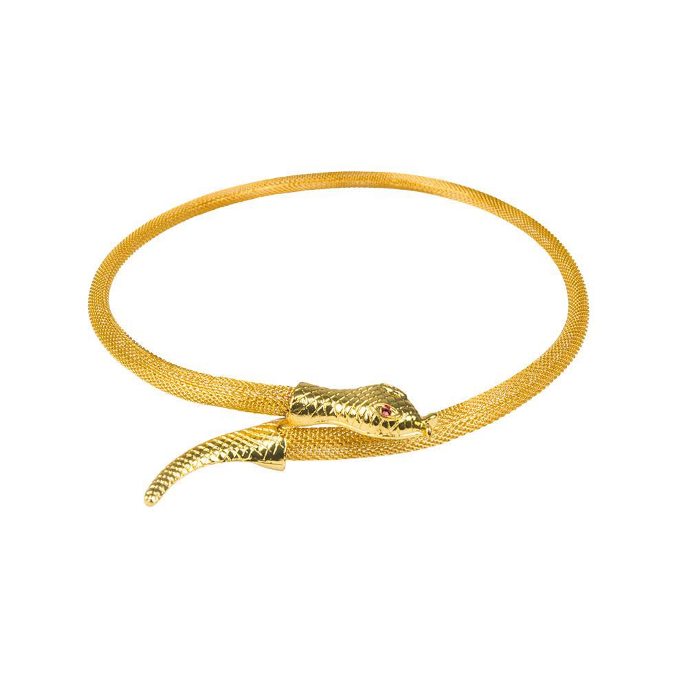 Boland Golden Nile Snake Choker – Gold Serpent Costume Necklace for Adults – Egyptian Cleopatra Fancy Dress Accessory for Parties, Cosplay, Halloween & Carnival