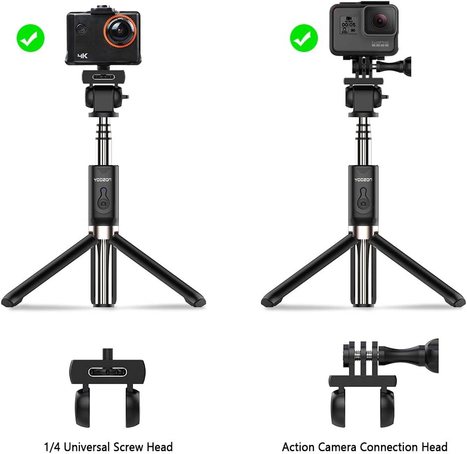 Yoozon Upgraded Selfie Stick Tripod Bluetooth, Phone & Camera Tripod Selfie Stick with Wireless Remote Shutter for Gopro,Action Cameras, iPhone 11/11 Pro/11 Pro Max/Xs MAX/Galaxy Note 10/Note 10 Plus