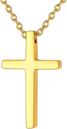Amazon Suplight 十字架 クロス ネックレス メンズ ゴールド 18金 サージカルステンレス 金属アレルギー レディース ペア アクセサリー ネックレス 通販