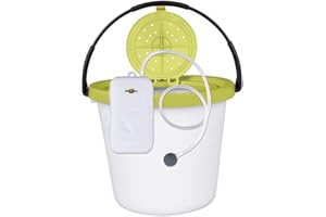 Flambeau Outdoors 6084FA 8 Qt. Insulated Bait Bucket with Water Resistant Aerator One Combo Pack, Live Bait Bucket and Aerator, Lime Green/White