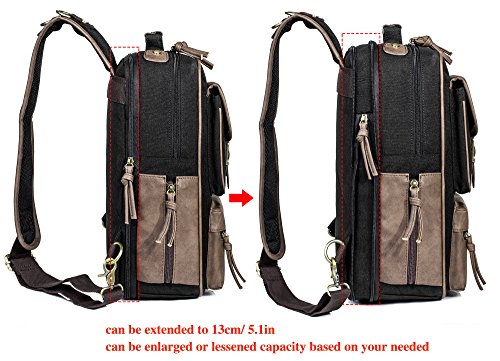 2 Canvas+Messenger+Backpack+Shoulder+Rucksack