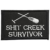 SpaceAuto Shit Creek Survivor Funny Tactical Morale Badge Hook & Loop Fastener Patch 3.15