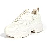 Niluber Chunky Sneakers for Women White Black Red