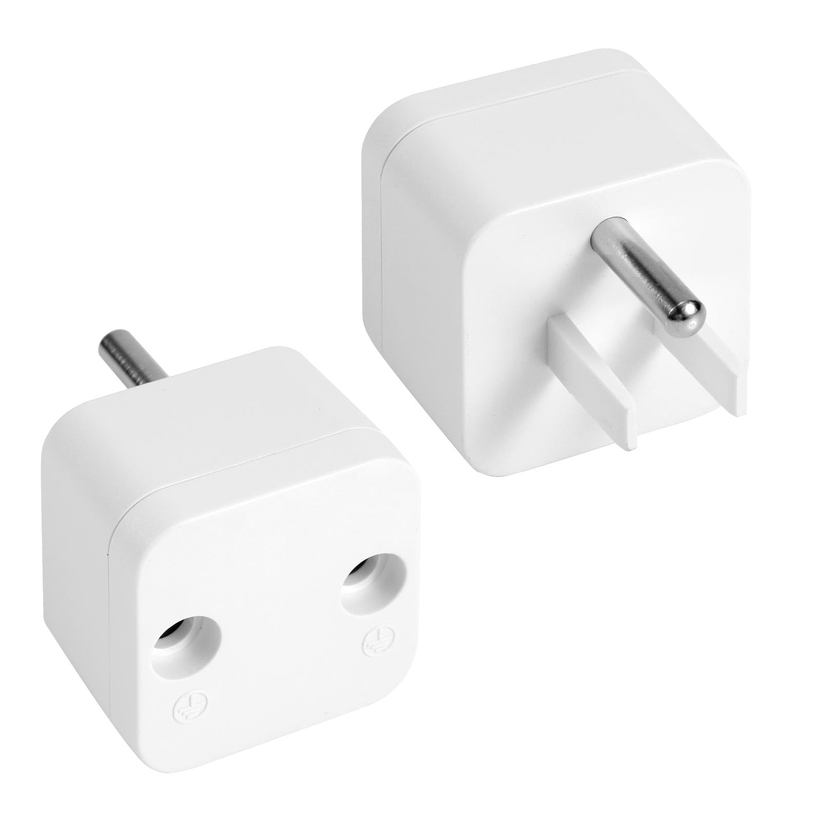 Photo 1 of 2pcs Grounding Plug Adapter, Safety Ground Outlet Adapter Premium ABS Copper Material Socket Port Compatible with US Type B Outlet (White)
