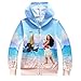 KIDHF Girls Thin Zip Hoodie Moana Sweatshirt Children Coat Cartoon Jacket Outwear, 120/5-6Y Blue