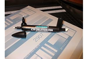 PSD CTP-1000 Deletion Pen, 3-Tips in One Pen, CtP Metal Plates, Medium and Broad for Extra Control, Sealed end Caps
