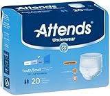 Attends Super Plus Absorbency Protective Underwear size Youth/Small (1 Pack 20 Underwear)