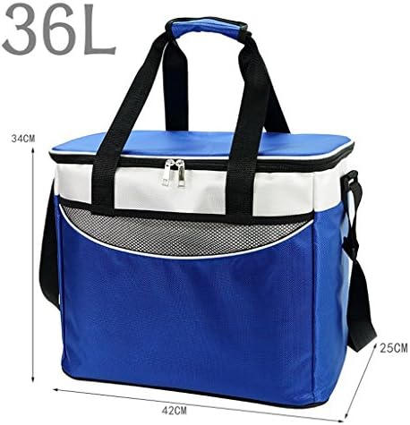 JGWJJ Insulated Cooler Bag 36L Large with 2 Ice Packs, Insulated Lunch Bag Box, Soft-Sided Cooling Bag for Outdoor Travel Hiking Beach Picnic BBQ Party (color : Blue)