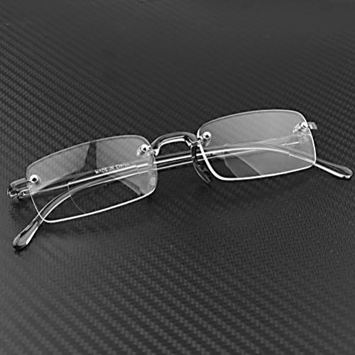 Astra Depot 1 Pair Bifocal Unisex Stylish Frameless Rimless Reader Reading Glasses Eyewear +2.00 Includes Smoke Portable Hard Case by Presbyopic Glasses