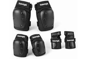 Adult Knee Pads and Elbow Pads Set with Wrist Guards, 6 in 1 Protective Gear for Skateboarding, Roller Skating, Inline Skatin