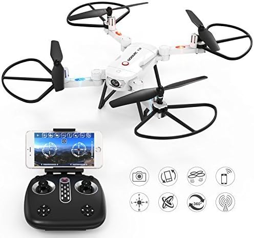 Goolrc T32 Fpv Drone Foldable With Wifi Camera Live Video Headless Mode 24Ghz 4 Channel 6 Axis Rtf Height Hold Rc Quadcopter (White)