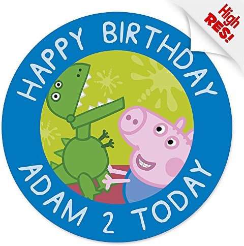 George Pig Cake Topper 7.5 inch Personalised Edible on Icing Sheet with HI-RES Image