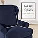 Subrtex 2-Pieces Spandex Elastic Arm Wingback Cover Waffle Fabric Back Furniture Protector Stretch Sofa Slipcovers for Living Room（Wing Chair，Navy）