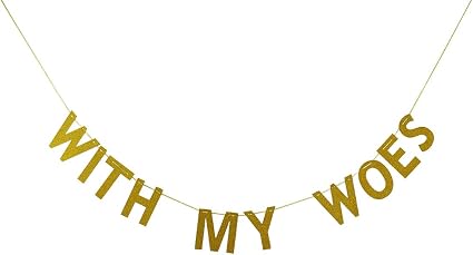Amazon Com With My Woes Bunting Banner Wall Hanging Party