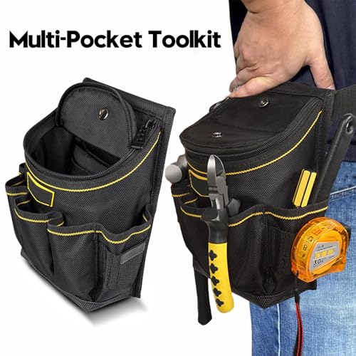 TERRIFI Tool Belts for Men, Tool Pouch, Electrician Tool Bag with Belt, Quick Tool Pouch with Cover, Wear Resistant Tool Belt for Electricians, Carpenters