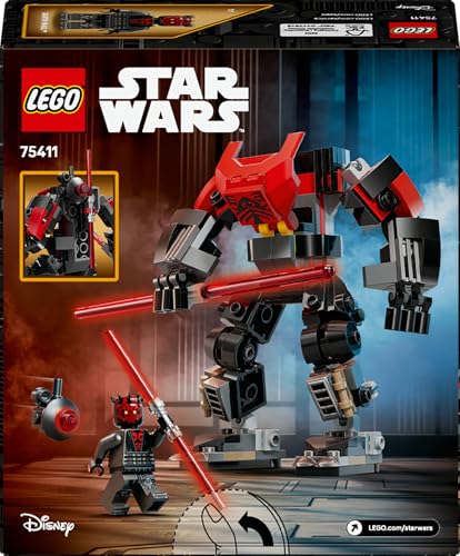 LEGO Star Wars 75411 Darth Maul Mech Bauspielzeug - Spiel- und Ausstellungsfigur mit doppelklingigem roten Lichtschwert und Mini-Figur - Geschenk für Jungen ab 6 Jahren und Fans von The Clone Wars 10