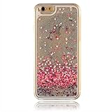 iPhone 6s Case, NJUTech Dual Layer Hybrid Bumper Double Protection with Liquid Infused Glow with Flowing Floating Moving Glitter and Stars for Apple iPhone 6-Colorful Heart