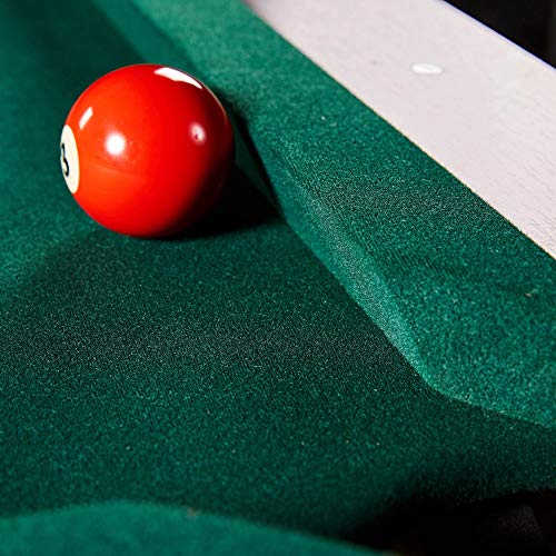 Lancaster 90 Inch Full Size Green Pool Table w/ Leather Pockets, Cues, and Chalk - Thumbnail 3