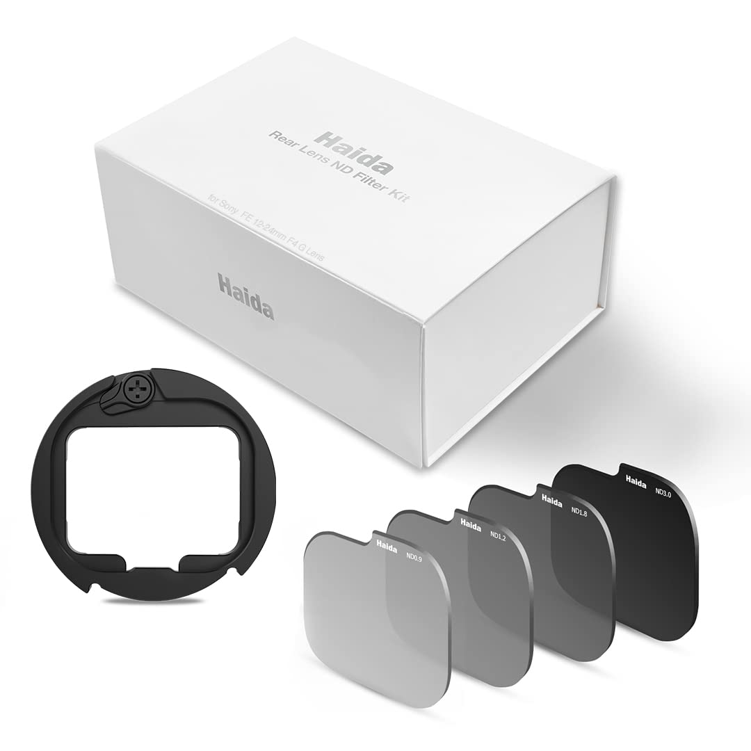 Haida Rear Lens ND8 ND16 ND64 ND1000 Filter Kit with Adapter Ring Nano Coating Neutral Density Filter Set for Sony FE 12-24mm F4 G Lens