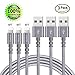 Qiangson i/Phone Charger Cable 3PACK 6FT Nylon Braided Charging Cord to USB Data Synchronization Charging Cable Gray
