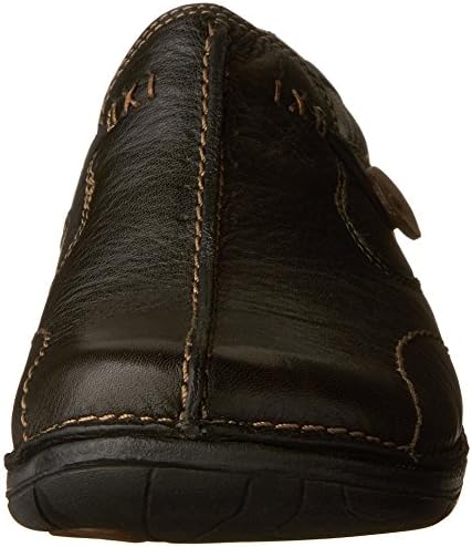 un loop black leather shoes