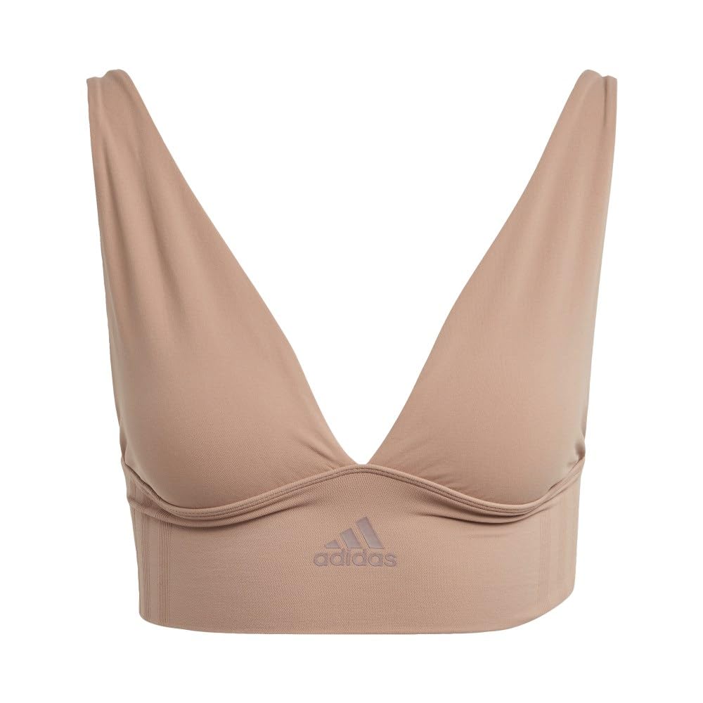 Photo 1 of AdidasWomensMicro-stretch Lounge Bra—seamless Comfort & SupportToasted AlmondSmall