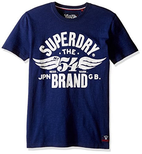 Superdry Men's 54 Brand Graphic T-Shirt, Super Marine Navy Slub, Large