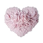 Moldiy Heart Shape Silicone Soap Making Art Clay Craft Mold with Delicate Floral Pattern