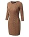 Doublju Slim Fit Cable Knit Longline Tunic Sweater Dress Top