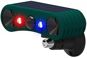 Dioche Solar Strobe Light with Motion Sensor Alarm - Timed Human Body Induction Infrared Alarm Light - IP55 Waterproof, Energ