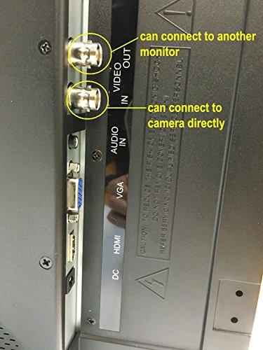 101AV Security Monitor 19.5-Inch True Full HD 1080P 1920x1080 HDMI VGA and Looping BNC output Wide Screen Audio Video Display monitor 2.5D comb Filter DVR Home Office Surveillance Optional Mount - Thumbnail 2