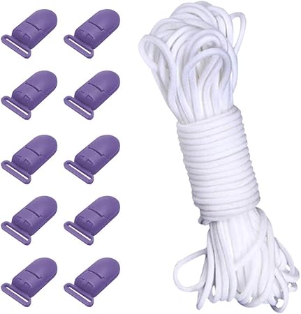 Amazon フィッシュクリップ 10個 ゴム紐 5m Masinalt 無地 クリア T型 小型 強力 滑り止め 手芸 クリップ 文房具 ワンタッチクリップ 魚の口 落下防止 Diy用 固定 安全 携帯便利 かわいい オシャレ 多機能 クリップ リング 文房具 オフィス用品