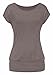 Coutgo Woman Sexy Short Sleeve Shirt Round Neck Dots Blouse Tops (M, Grey)