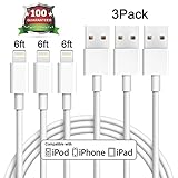 iPhone Charger, Eashion Lightning Cable 3Pack 6FT 8-Pin Lightning to USB Charging Cord Compatible with iPhone 7 7 Plus 6 6s 6 plus 6s plus, iPhone 5 5s 5c,iPad, iPod and More (White)