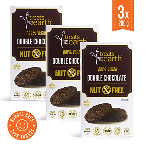 Peanut Free Double Chocolate Cookies (Pack of 3) - 3 x 7.05 oz - Kosher - Dairy Free - Organic - GMO Free - School Safe - Vegan Snacks