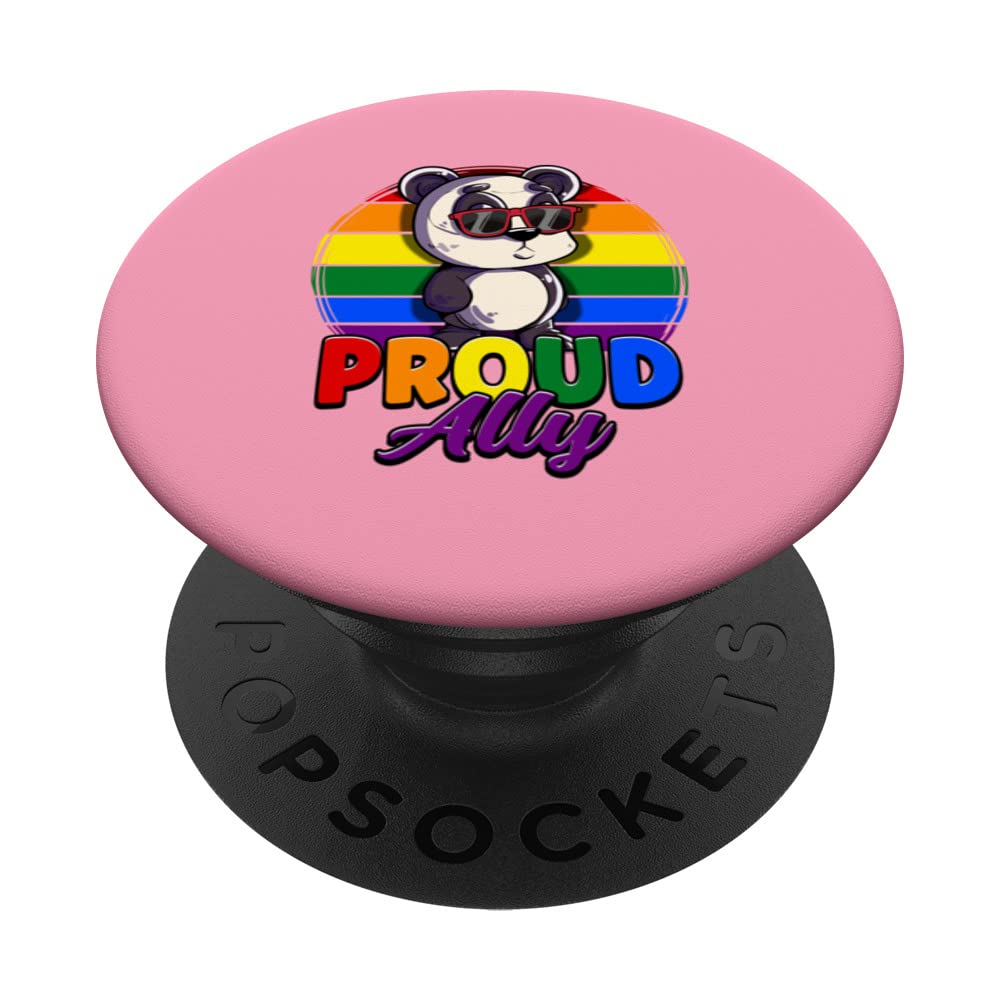Proud Ally Rainbow Flag Pride Month Support LGBTQ PopSockets Swappable PopGrip
