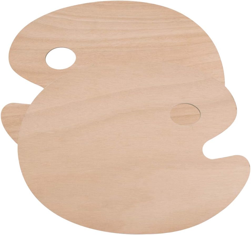 Tebery Oval Shaped Wooden Palette 11.75" x 15.75" (4 Pack)