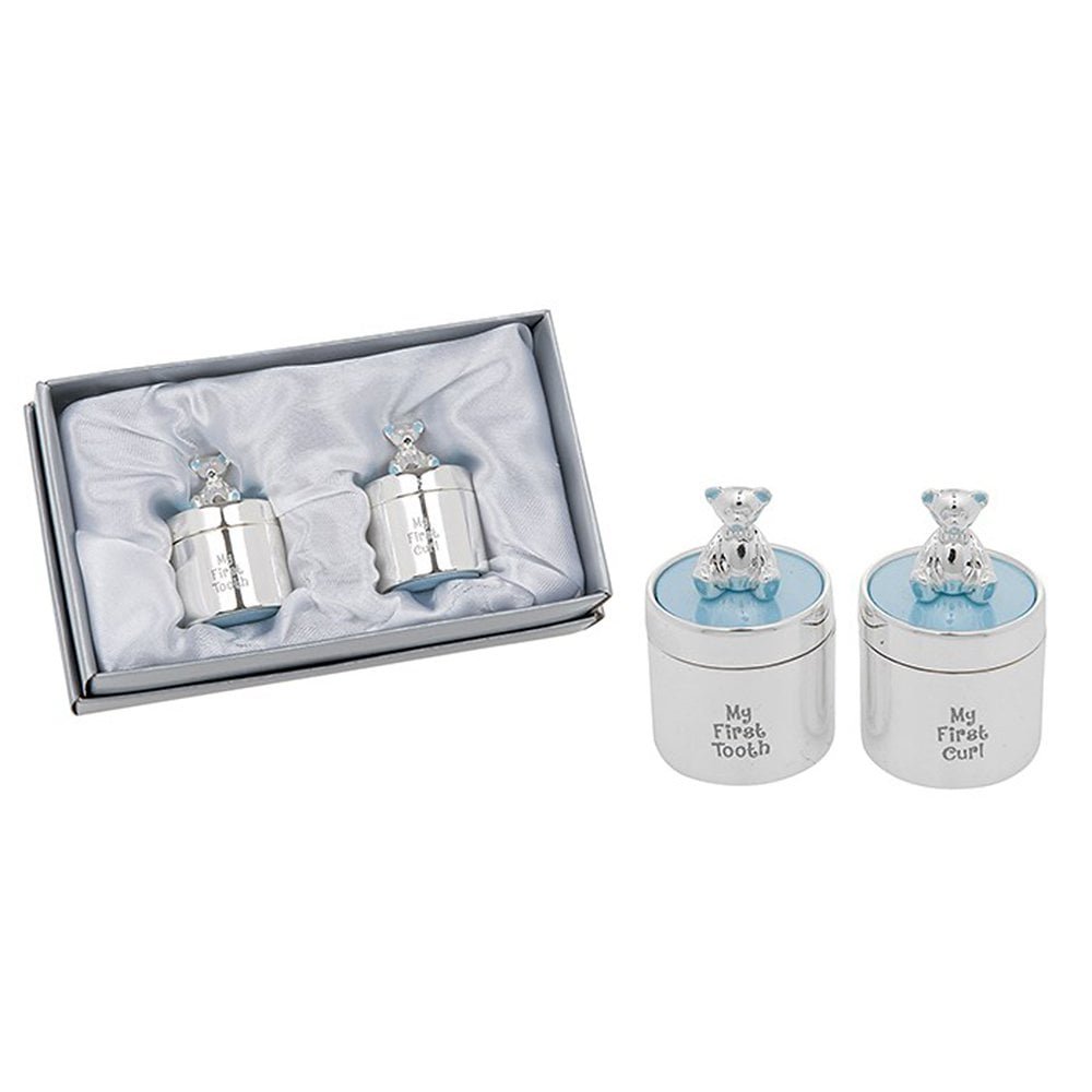 Shudehill Giftware Enamel First Tooth And Curl Set Blue