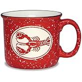 Cape Shore 16oz Speckled Camp Mug with Stamped Design, Multiple Styles Available (Lobster)