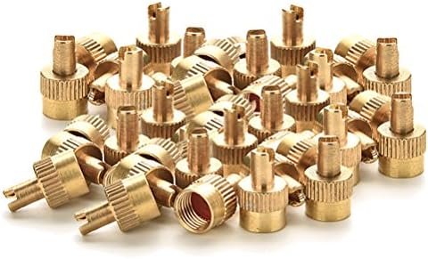 Aliyaduo 50 Pcs Metal Slotted Slot Valve Cap with Valve Core Remover